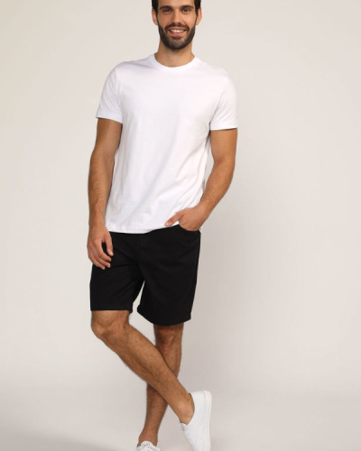 Bermuda Sarja Aramis Reta Bolsos Preta