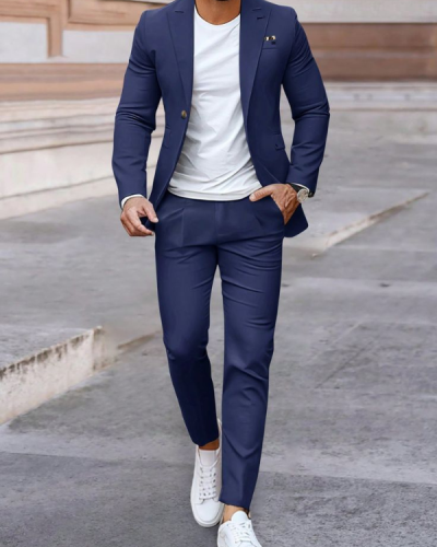 Terno Masculino com 2 Peças_ Jaqueta de Terno