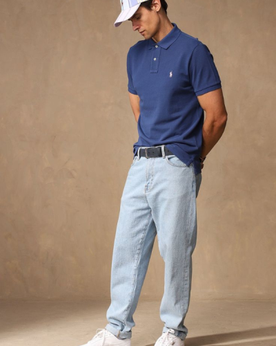 Camisa Polo Polo Ralph Lauren Reta Logo Azul