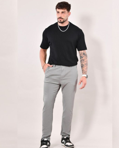Calça Chino Masculina 11000 Cinza Consciência
