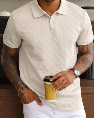 Camisa Polo Masculina com Botões - Café _ GG