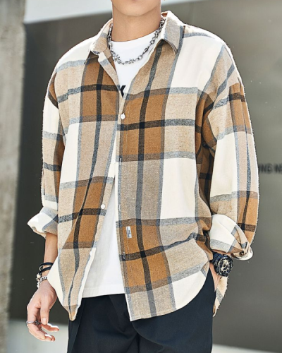 Botões na frente Manta Formal Camisa Masculina