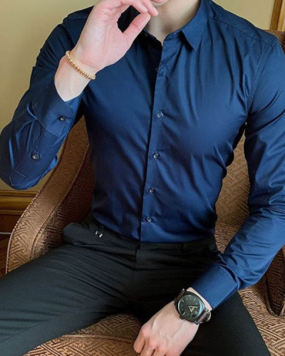 Camisa social masculina manga longa classic - Rosa _ 3XG 111kg-118kg