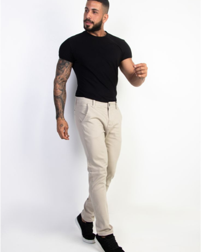 Calça Sarja Slim Esporte Fino Brim Masculina com Elastano